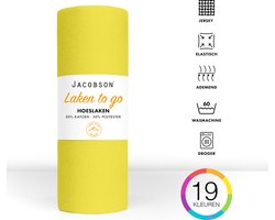 Jacobson - Hoeslaken - 90x200cm - Jersey Katoen - tot 25cm matrasdikte - Geel