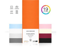 Jacobson PREMIUM - Jersey Hoeslaken - 90x200cm - 100% Katoen - tot 25cm matrasdikte - Oranje