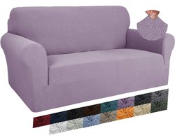 Jacquard bankovertrek 2-zits super stretch antislip liefdeszitje - honden huisdiervriendelijke Loveseat hoezen - lichtpaars