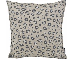 Jacquard Leopard Silver Kussenhoes | 45 x 45 cm | Polyester