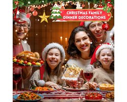 Jacquard tafelloper met winter thema voor eettafel decoratie - Kerst rendier print - Geschikt voor eettafels, salontafels en kasten