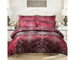 Jacquard Weave 3-Delig Dekbedovertrek Bed Euro Beddengoed Set Voor Dubbele Thuis Textiel Luxe Kussenslopen Slaapkamer Dekbed 220X240 Bordeaux