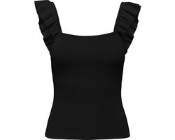 Jacqueline de Yong Top Jdynanna S/l Square Neck Frill Top 15351809 Black Dames Maat - XS
