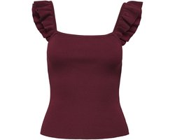 Jacqueline de Yong Top Jdynanna S/l Square Neck Frill Top 15351809 Cabernet Dames Maat - XS