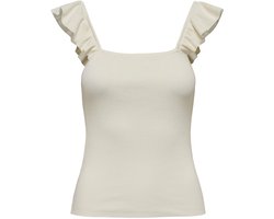 Jacqueline de Yong Top Jdynanna S/l Square Neck Frill Top 15351809 Cloud Dancer Dames Maat - XS