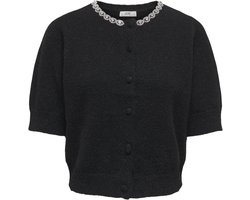 Jacqueline de Yong Vest Jdyalva Life 2/4 Embel Cardigan Knt 15344982 Black/silver Emb Dames Maat - L