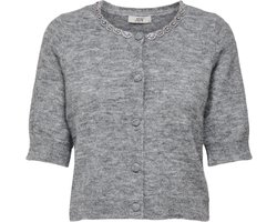 Jacqueline de Yong Vest Jdyalva Life 2/4 Embel Cardigan Knt 15344982 Medium Grey Mel/silver Emb Dames Maat - XL