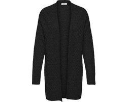Jacqueline de Yong Vest Jdybigum L/s Long Open Cardigan Knt 15328358 Black Dames Maat - L
