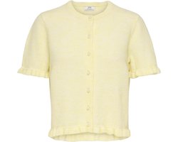 Jacqueline de Yong Vest Jdyletty Ss On Frill Cardigan Knt 15382458 Pastel Yellow/melange . Dames Maat - S