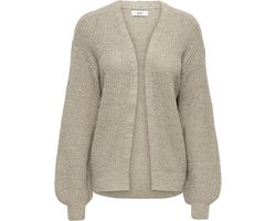 Jacqueline de Yong Vest Jdymegan L/s Open Cardigan Knt 15310547 Cement/w.black P Dames Maat - L