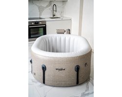 Jacuzzi 2-Persoons | Ronde Whirlpool 500L | 130 Massagejets | Inclusief Mat & Thermische Afdekhoes | Verwarming & Therapeutische WatermassageLuxe Opblaasbare MedaHomeStore