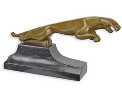 Jaguar - Bronzen Beeld - Kunst Sculptuur - Art Deco Brons Beeldje - Decoratie - 65x13x33