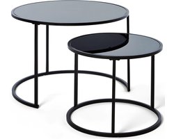 Jahnke Moebel Sol Glazen Salontafel Set Zwart