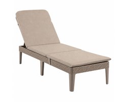Jaipur Sun ligbed met kussen - afmetingen 190 x 60 cm - cappuccino en beige