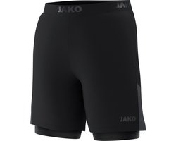 Jako Power 2-In-1 Short Dames - Zwart | Maat: 38