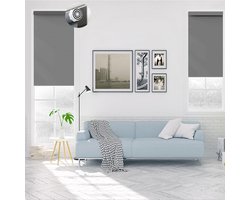 Jaloezieën - Raambekleding Gordijn - Privacy en Zonwering - Boorvrije Montage - 30 x 140 cm - Lichtgrijs