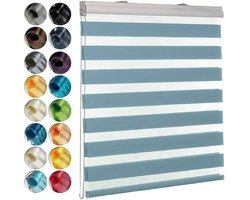 Jaloezieën - Raambekleding Rolgordijn - Lichtregulatie Privacy - Warmte-isolerend Lichtdoorlatend - 65x320 cm - Blauw