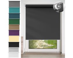 Jaloezieën - Raambekleding - Zon En Inkijk - Boren Niet Nodig - 45 x 130 cm - Zwart