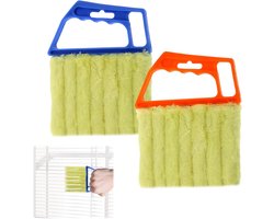 Jaloezieën Reiniger - 7-Vinger Ontwerp voor Diepe Reiniging van Stoffen Jaloezieën - Wasbare Jaloezieënborstel voor Houten Jaloezieën en Airco - Geschikt voor Gordijnen en Lamellen Kieren en Naden - 2 Stuks