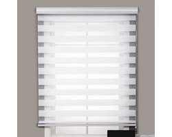 Jaloezieën zonder perforatie- dubbellaags waterdichte verduisteringsgordijnen voor badkamer- balkon- slaapkamer- 100x150cm- wit- eenvoudig te installeren