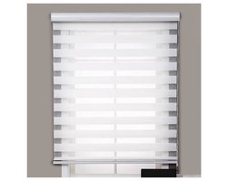 Jaloezieën zonder perforatie- dubbellaags waterdichte verduisteringsgordijnen voor badkamer- balkon- slaapkamer- 150x150cm- wit- eenvoudig te installeren