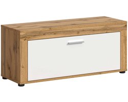 Jam bank wit melamine Wotan eiken NB - 35x100x44cm