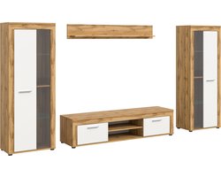 Jam boekenkastopstelling eik decor, wit.