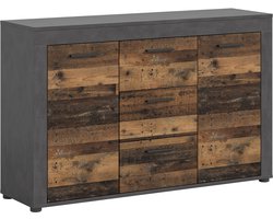 Jam dressoir 2 deuren, 3 lades eiken decor.