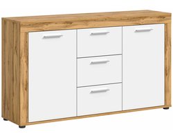 Jam dressoir wit melamine Wotan eiken NB - 35x125x80cm