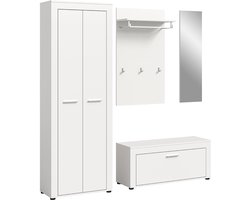 Jam garderobe opstelling 4 delen wit.