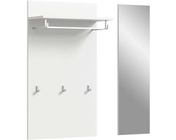 Jam garderobekast paneel / spiegel wit melamine - 27x90x106cm