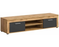 Jam Lowboard grijs melamine Wotan Eiken NB - 40x160x37cm