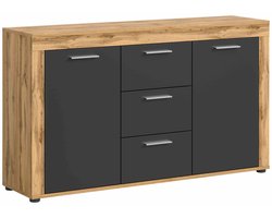Jam Sideboard grijs melamine Wotan Eiken NB - 35x125x80cm