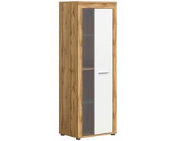 Jam vitrinekast wit melamine Wotan eiken NB - 35x60x159cm