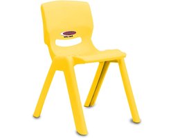 JAMARA 460580 kinderstoel Smiley tot 100 kg geel – stapelbaar, van robuust kunststof, geschikt voor binnen en buiten