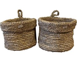 Jambi - Raffia Plantenhanger handgemaakt - rieten mand