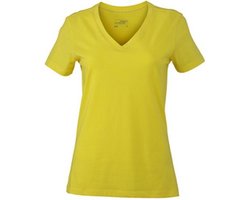 James and Nicholson Dames/dames Rekken V-hals Tee (Geel)