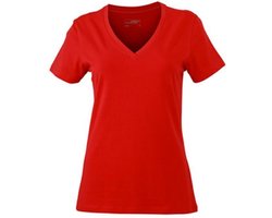 James and Nicholson Dames/dames Rekken V-hals Tee (Rood)