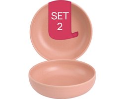 James Cooke - Bliss - Schaal - Kom - 2 stuks - 57 cl - ø 16 cm - Roze - Stoneware - Bordenset