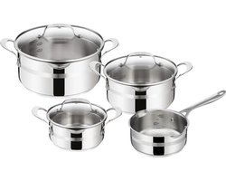 Jamie Oliver by Tefal Cook Smart Kookpannenset 4-delig - RVS - Deksels met Schenktuiten - Inductie