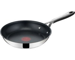 Jamie Oliver by Tefal Kitchen Essentials Koekenpan - Ø 24 cm - Inductie - RVS - Siliconen Handgreep - PFOA-vrij