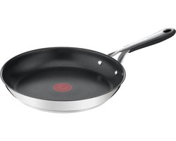 Jamie Oliver by Tefal Kitchen Essentials Koekenpan - Ø 28 cm - Inductie - RVS - Siliconen Handgreep - PFOA-vrij