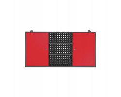 JAN NOWAK - Gereedschapskast BEN - Opbergkast met 2 planken en 2 deuren - Antraciet / Rood