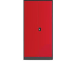 JAN NOWAK - Gereedschapskast BRUNO - Opbergkast Ergonomisch ontwerp - Antraciet / Rood