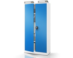 JAN NOWAK - Kantoorkast JAN 185 - Metalen kast voor documenten met 2 afsluitbare deuren - Grijs / Blauw