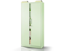 JAN NOWAK - Kantoorkast JAN 185 - Metalen kast voor documenten met 2 afsluitbare deuren - Pastelgroen