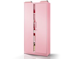 JAN NOWAK - Kantoorkast JAN 185 - Metalen kast voor documenten met 2 afsluitbare deuren - Poederroze