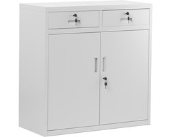 JAN NOWAK - Kantoorkast met lades LENA - Opbergkast met 2 deuren en 2 lades - Grijs