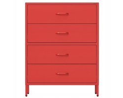 JAN NOWAK - Ladekast CARLA - Lage opbergkast met 4 lades - Rood