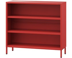 JAN NOWAK - lage kast Metalen rek - perfect voor het opbergen van boeken en decoraties - Rood